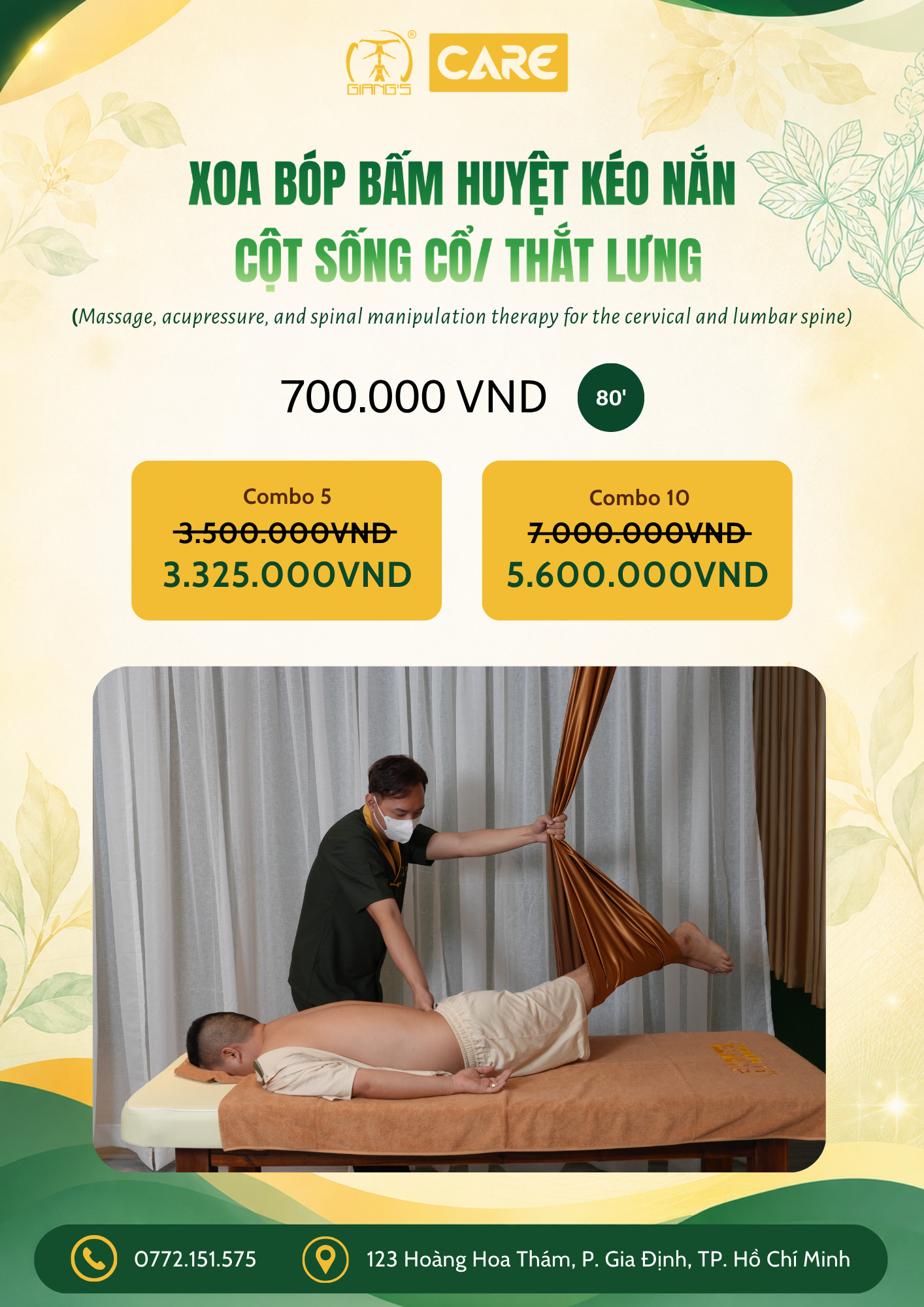 GIANG'S CARE | ƯU ĐÃI XOA BÓP BẤM HUYỆT KÉO NẮN CỘT SỐNG CỔ / THẮT LƯNG